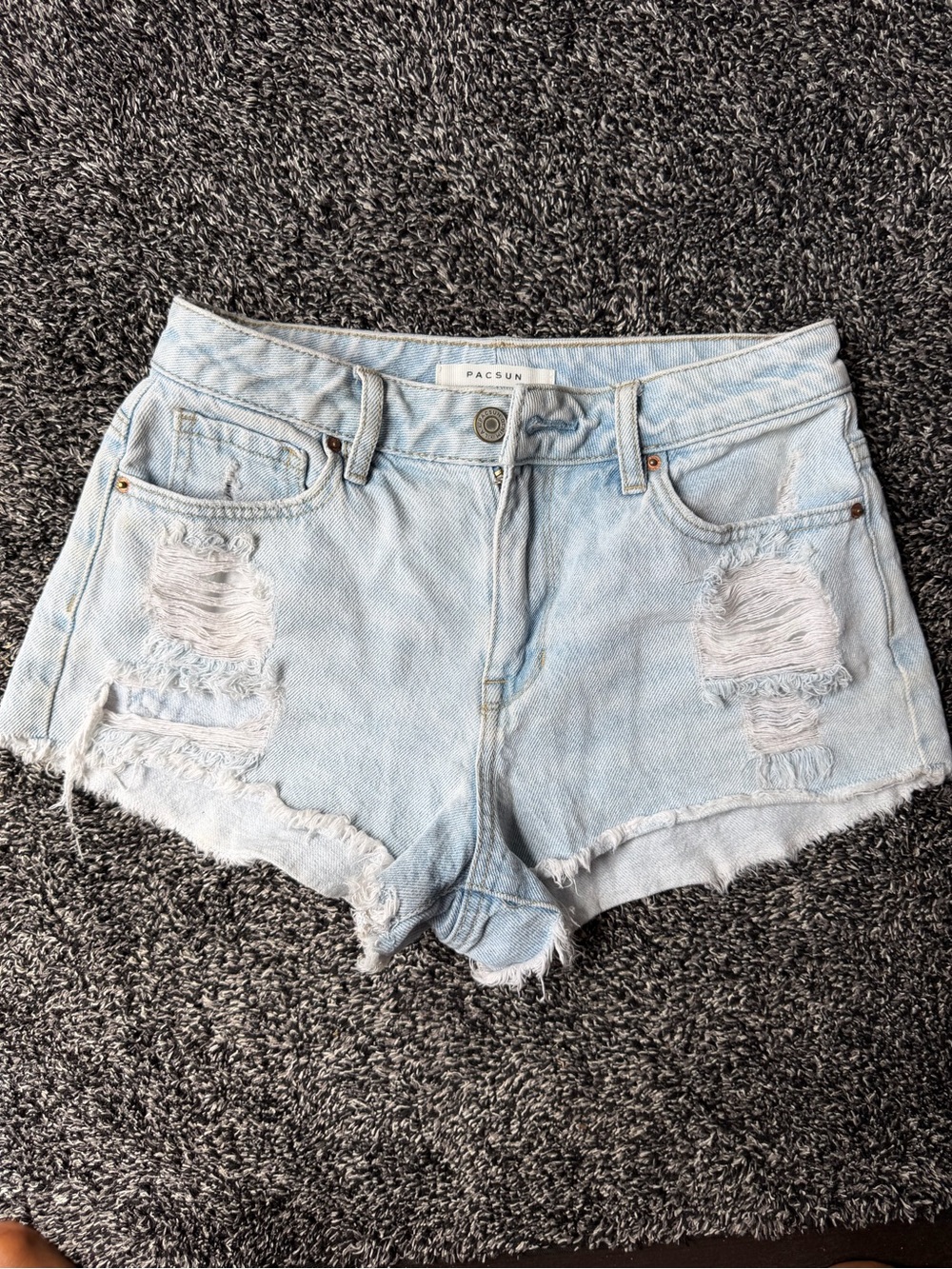 PacSun Light Wash Distressed Denim Shorts